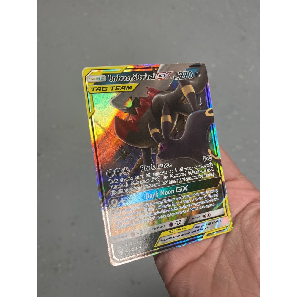 Umbreon and Darkrai GX 125/236 Sun & Moon Unified Minds Tag Team Pokemon TCG MP+ - Picture 7 of 16